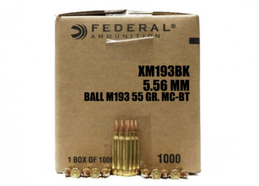 Federal 5.56 MM 55 GR. M193 BT 1000 RDS