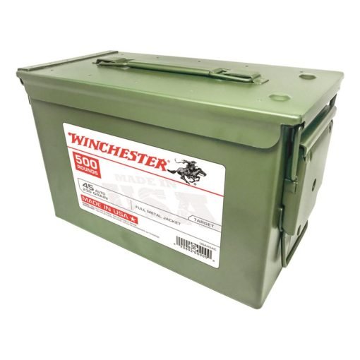 Winchester USA .45 ACP FMJ 230 Grain 500 Rounds with Ammo Can